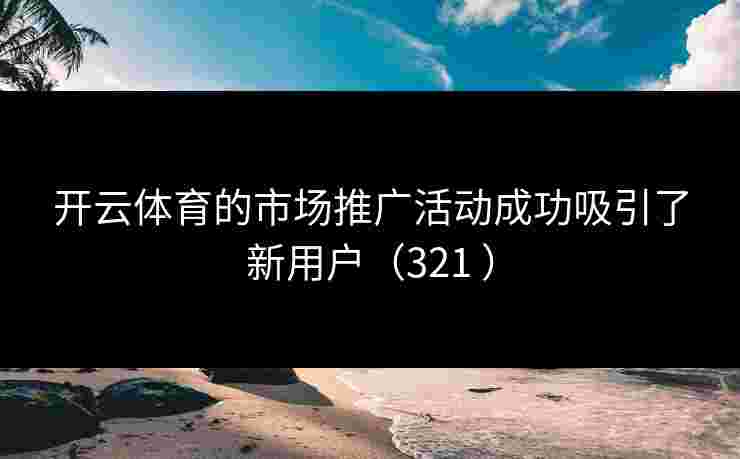 开云体育的市场推广活动成功吸引了新用户（321 ）