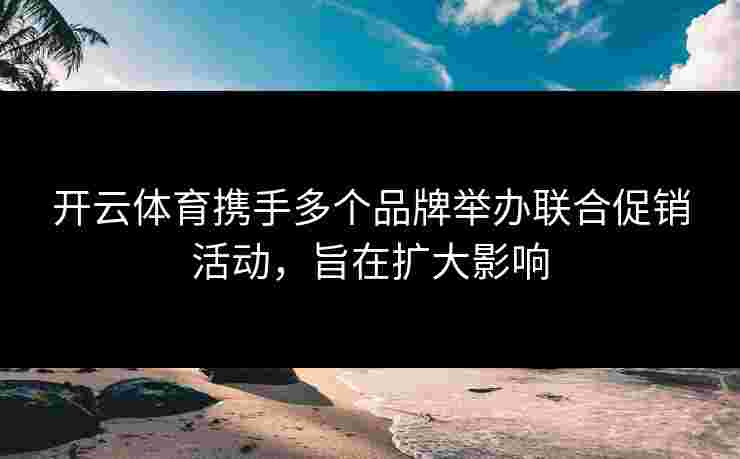 开云体育携手多个品牌举办联合促销活动，旨在扩大影响