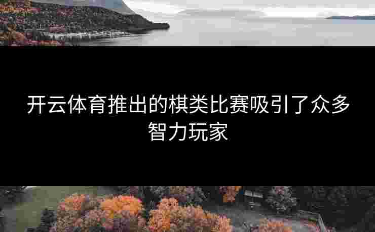 开云体育推出的棋类比赛吸引了众多智力玩家